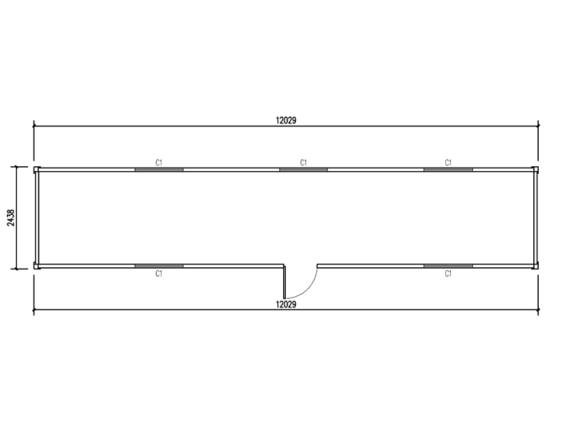 40ft- open hall