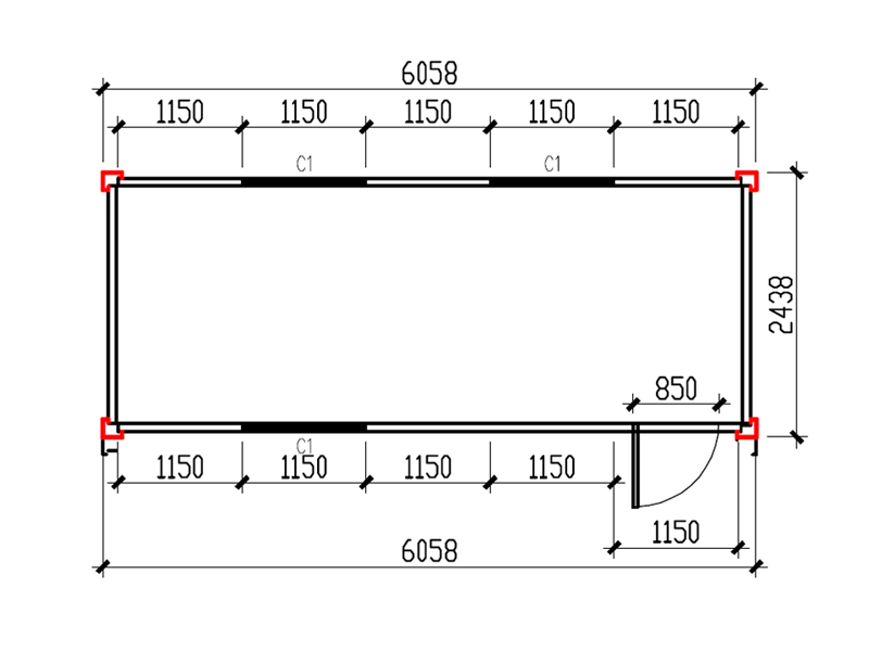20ft- open hall